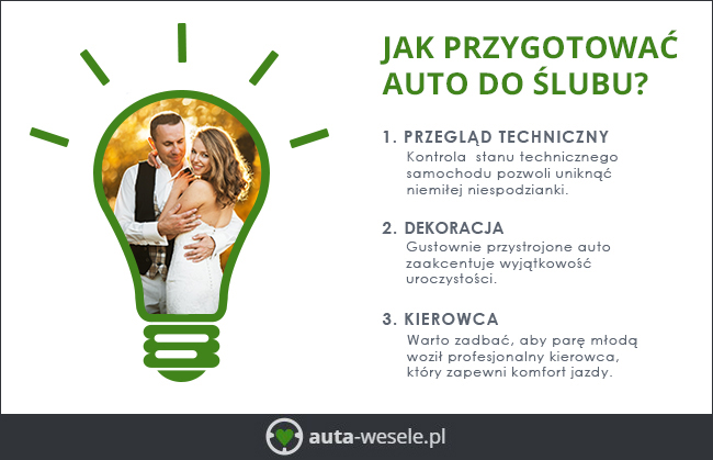 Jak przygotować auto do ślubu - infografika