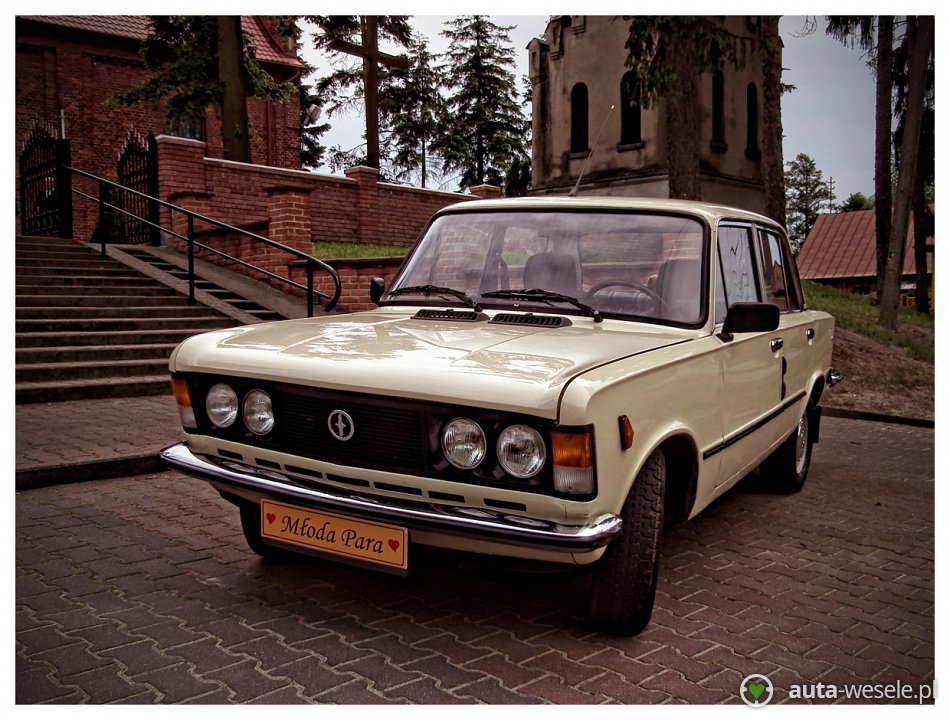 Samochód ślubny Łódź FIAT 125p autawesele.pl