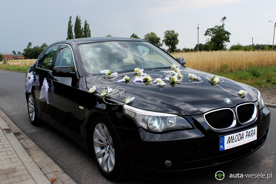 Samochód ślubny Nowe Skalmierzyce BMW E60 Czarny Połysk
