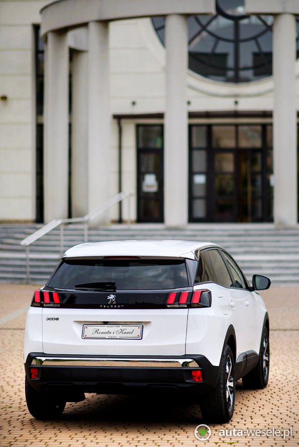 Samochód ślubny Kraków Biały SUV Peugeot 3008 NOWY